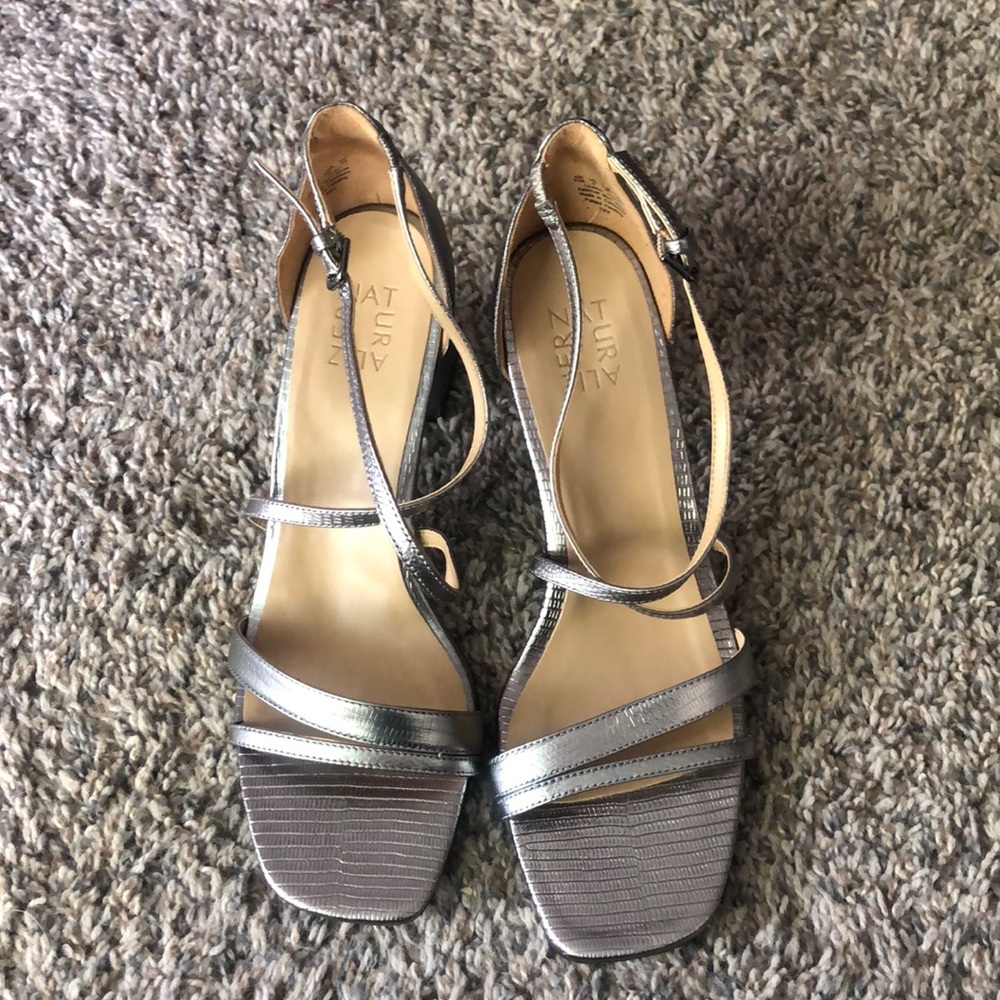 Strappy Silver Heels